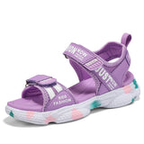 Non-slip Beach Shoes Children Sandals Girls Casual Kids Flowers Princess Flat Mart Lion 9901 purple 27 CN