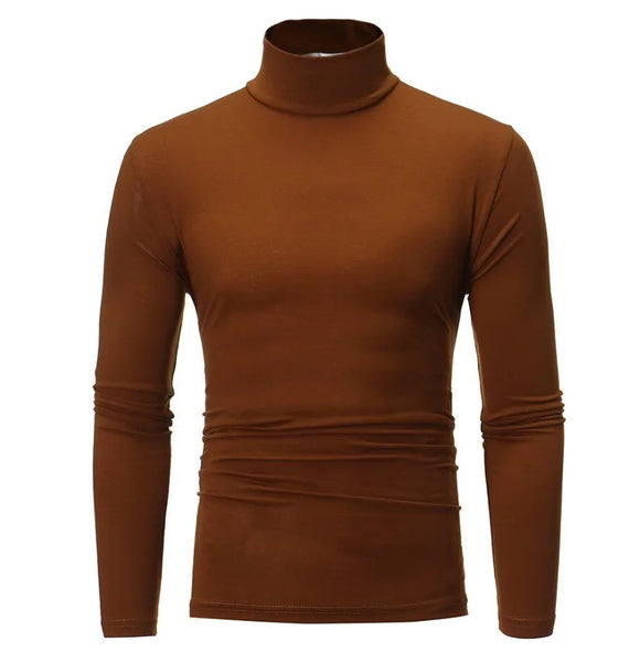 Men's Mock Neck Basic Blouse Winter Thermal T-shirt Plain Clothing Pullover Long Sleeve Top Warm Turtleneck Underwear MartLion Picture Color 5 S 