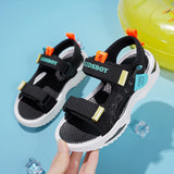 Summer Beach Water Children Sandals Shoes Lightweight Non-slip Soft Bottom Shading Leather Boys Girls Mart Lion   