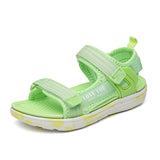 Summer Beach Water Children Sandals Shoes Lightweight Non-slip Soft Bottom Shading Leather Boys Girls Mart Lion 8023 green 29 CN
