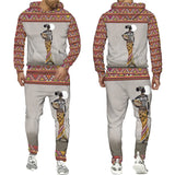 Female Print Hoodie Suit Dashiki Ethnic Style Men's Women Pullover Sweatshirt Set Casual Couple Streetwear Tracksuit MartLion   