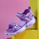 Kids Sandals Breathable Girs Soft Children's Shoes Outdoor Beach Kids Lightweight Mart Lion 9901 purple 27 CN