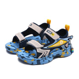 Spring Kids Sandals Boys Girls Beach Shoes Breathable Flat PU Leather Children Outdoor Mart Lion A188 blue 27 CN