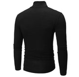 Spring Autumn Winter Men's Bottom Shirt High Elasticity Casual Slim Fit Basic Long Sleeve Sports Turtleneck Tops MartLion   