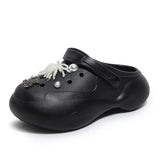 Slippers Women's Sandals Summer Platform Outdoor Beach Casual High Heeled Shoes Men's Thick Non-slip MartLion 01-Black 41 