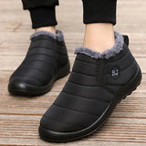 Women Waterproof Non-slip Warm Snow Shoes Winter Ankle  Mujer Black Couple Boots Low Top Hiking MartLion   