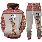 Female Print Hoodie Suit Dashiki Ethnic Style Men's Women Pullover Sweatshirt Set Casual Couple Streetwear Tracksuit MartLion Suit-3 XL CHINA