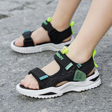 Summer Beach Water Children Sandals Shoes Lightweight Non-slip Soft Bottom Shading Leather Boys Girls Mart Lion   