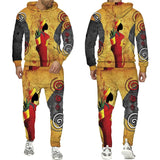  Female Print Hoodie Suit Dashiki Ethnic Style Men's Women Pullover Sweatshirt Set Casual Couple Streetwear Tracksuit MartLion - Mart Lion
