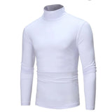 Men's Mock Neck Basic Blouse Winter Thermal T-shirt Plain Clothing Pullover Long Sleeve Top Warm Turtleneck Underwear MartLion Picture Color 2 S 
