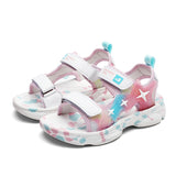 Spring Kids Sandals Boys Girls Beach Shoes Breathable Flat PU Leather Children Outdoor Mart Lion 678 pink 27 CN