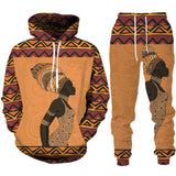  Female Print Hoodie Suit Dashiki Ethnic Style Men's Women Pullover Sweatshirt Set Casual Couple Streetwear Tracksuit MartLion - Mart Lion