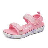 Summer Beach Water Children Sandals Shoes Lightweight Non-slip Soft Bottom Shading Leather Boys Girls Mart Lion 8023 pink 29 CN