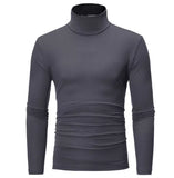 Men's Mock Neck Basic Blouse Winter Thermal T-shirt Plain Clothing Pullover Long Sleeve Top Warm Turtleneck Underwear MartLion Picture Color 3 S 