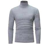Men's Mock Neck Basic Blouse Winter Thermal T-shirt Plain Clothing Pullover Long Sleeve Top Warm Turtleneck Underwear MartLion Picture Color L 