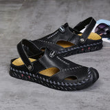 Summer Genuine Leather Men's Sandals Leisure Soft Breathable Crocks Designer Shoes Beach Shoes Classic MartLion   