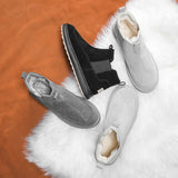 Off-Bound Winter Men's Boots Warm Fur Snow Waterproof Suede Leather Furry Ankle Fluff Plush Outdoor Mart Lion   