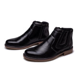 Vintage Style Men's Boots Autumn Winter Ankle Short Chelsea Footwear Hombre Cowboy Mart Lion Black 39 