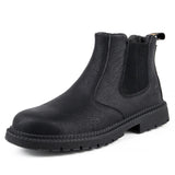 Waterproof Work Safety Boots Men's Leather Indestructible Work Shoes Winter Safety Steel Toe MartLion 815-black 36 