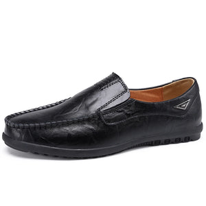 casual shoes breathable men's loafers driving lightweight luxury designers leather MartLion black 11 