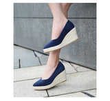 Spring Summer Shoes Women High Heels Ladies Wedges Party Retro Straw Pumps Wedge Heel 8cm MartLion   