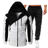 Autumn Winter Men's Casual Sportswear Tracksuits 2 Piece Sets Clothes Hoodies+Pants Sets Hip Hop Coat Jackets Mart Lion White S 