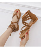 Casual Flat Rome Sandals Women Shoes Summer  Gladiator Bohemia Ladies Back Zipper MartLion   