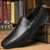 Men's Genuine Leather Shoes Loafers Luxury Casual Moccasin Mart Lion   