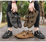 Summer Men's Sandals Breathable Shoes Beach Outdoor Casual Roman Slippers Mart Lion   