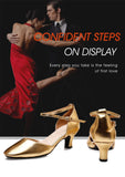 Girls Modern Latin Dance Shoes Women for Ladies Ballroom Tango Closed Toe Rubber sole 3.5/5.5CM Heels MartLion   
