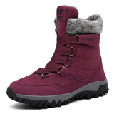 Winter Men's Boots Warm Plush Snow Casual Shoes Outdoor Work Handmade Zapatos De Hombre MartLion 1812 Maroon 35 