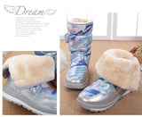 Winter Kids Shoes Girls Boys Snow Boots Warm Outdoor Children Ankle Waterproof Non-slip Kids Plush Infant Warm
