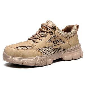 Work Safety Shoes Men's Lightweight Boots Indestructible Work Sneakers Women Kevlar Insole Protective Steel Toe MartLion Khaki mesh 46 