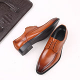 Men's Leather Dress Shoes Classic Retro Derby Lace-Up Wedding Party Office Oxfords Flats Mart Lion   