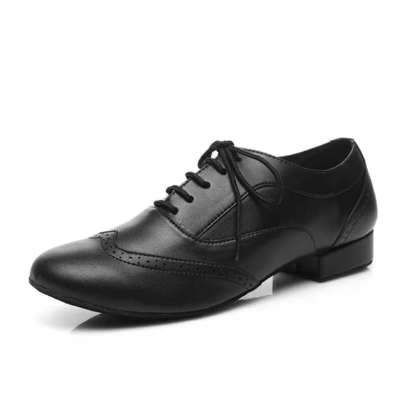 Men's Dance-Shoes men's Latin Ballroom Modern Tango Jazz Salsa Genuine Leather MartLion Black 2.5CM 45 (27.5cm) CHINA