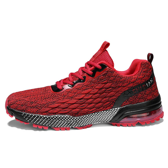 Running Shoes Men's Lightweight Designer Mesh Sneakers Lace-Up Male Outdoor Sports Tennis MartLion Red 39 