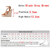 Summer Wedge Sandals Women Straw Rope Weave Thick Bottom Platform High Heels Open Toe Buckle Strap Rhinestone Shoes Mart Lion   