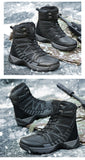 Warm Men's Military Boots Waterproof Leather Combat Plush Winter Snow Outdoor Army Anti-Slip Desert Mart Lion   