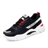 Dad Shoes Men's Casual Sneakers Lace-Up Flats Tenis Trainers Outdoor Walking Footwear Chaussure Homme Mart Lion Black red 35 