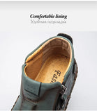 Men's Leather Boots Snow Autumn Winter Young Casual Shoes Split Leather Flat MartLion   