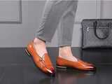 Men's Cusual Leather Shoes Wedding Party Slip-on Buckle Loafers Moccasins Driving Flats Mart Lion   