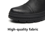  Classic Black Men's Chelsea Boots Slip on Genuine Leather Shoes Winter Fur Ankle hombre Mart Lion - Mart Lion
