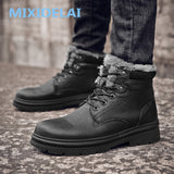 Genuine Leather Men's Boots Winter Waterproof Ankle Outdoor Working Snow Mart Lion   