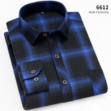 Fall Smart Casual Men's Flannel Plaid Shirt Brand Office Long Sleeve Shirt Clothes Mart Lion 6612 Asian S Label 39 