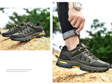 Men's Casual Shoes Outdoor Waterproof Hiking Non-slip Couples Sneakers Lace Up Flats Leather Loafers Mart Lion   