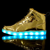  USB Charging Glowing Sneakers Children Adult High Top Boots Led Casual Luminous Light Shoes for Boys Girls Men's Women MartLion - Mart Lion