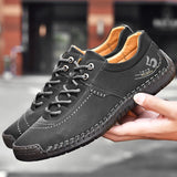 Fotwear Men's Leather Shoes Outdoor Lace Up Walking Classic Leisure Sneakers Brown Designer Zapatos Mart Lion   