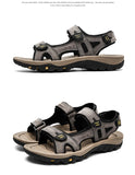 Cow Leather Outdoor Beach Shoes Men's Sandals Casual Flats MartLion   