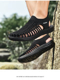 Summer Handmade Weaving Men's Sandals Design Outdoor Casual Beach Breathable Soft Non-slip Mesh Slippers MartLion   