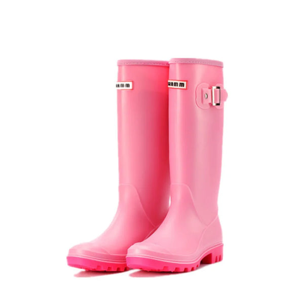 Non-slip Rain Boots Women Knee-High Water Waterproof Long Tube Rubber High Tube Galoshes Rain Shoes MartLion Pink 36 